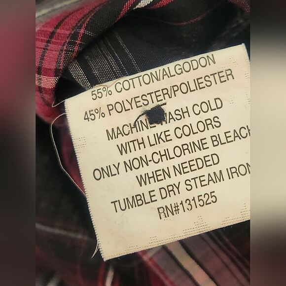 Beverly Hills Polo Club 4XLB Pockets ButtonUp BurgundyGrayPlaid ShrtSl Men Shirt - Picture 3 of 6